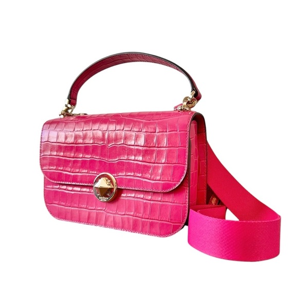 $449 Retail NWOT Kate Spade Audrey Croc Embossed 3-Way Pink Crossbody & Dust - Picture 11 of 13